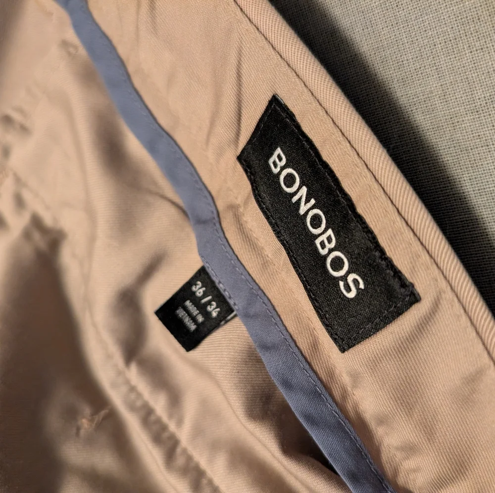 Bonobos Wednesday Khaki Brown Chino 36x34